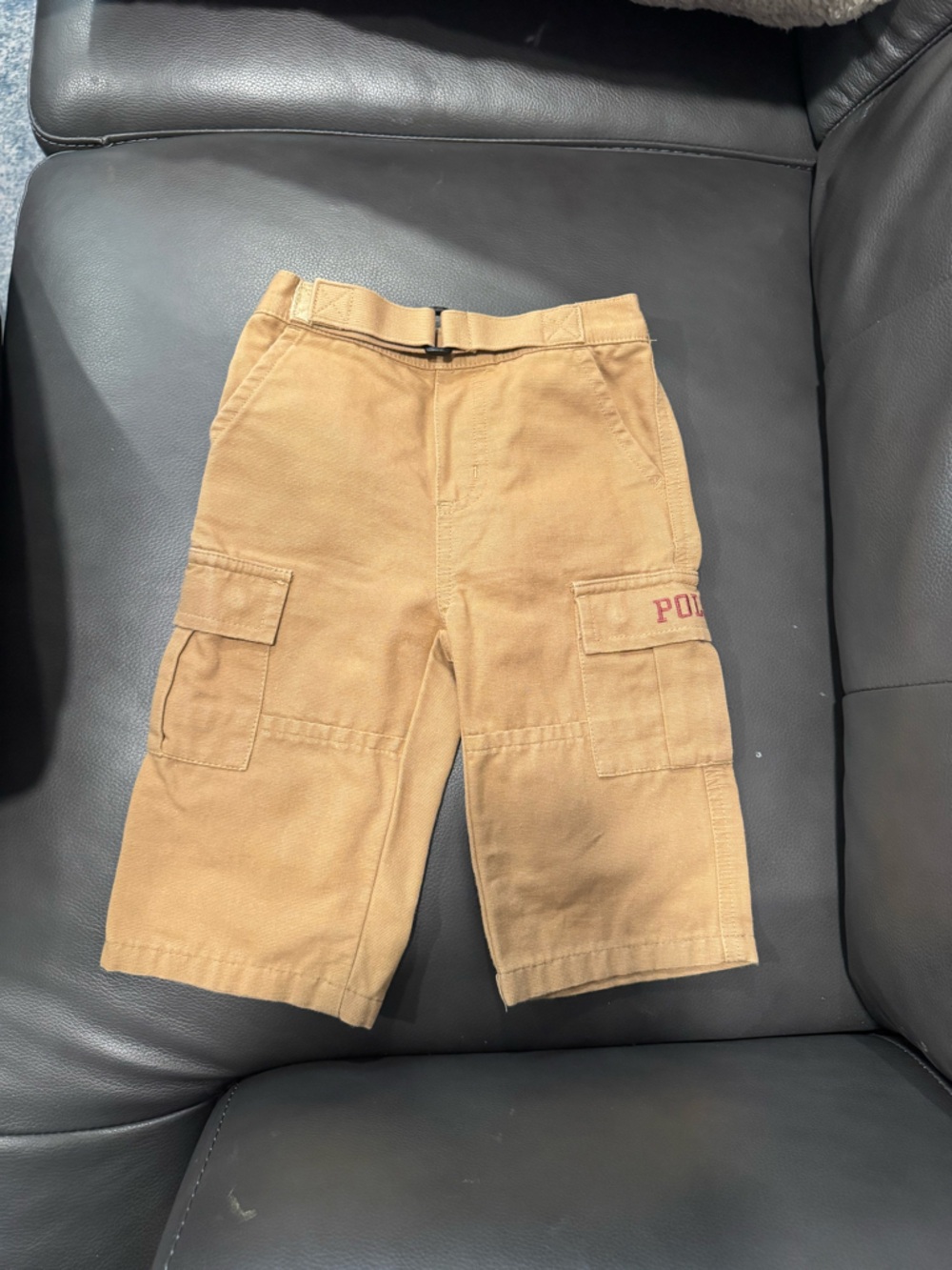 Ralph Lauren Tan Cargo Pants with Elastic Waist Size 12-18Months